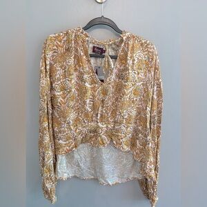 NWT Avani del amour floral hi low top size S with tie front orange and pink